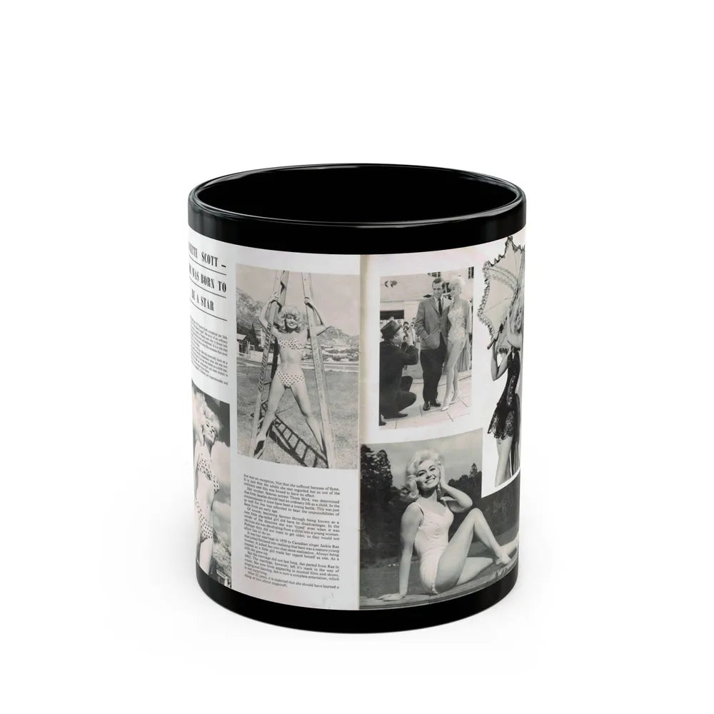 Janette Scott #42 - 5 B&W Photos & Article from Magazine (Vintage Female Icon) Black Coffee Mug-11oz-Go Mug Yourself