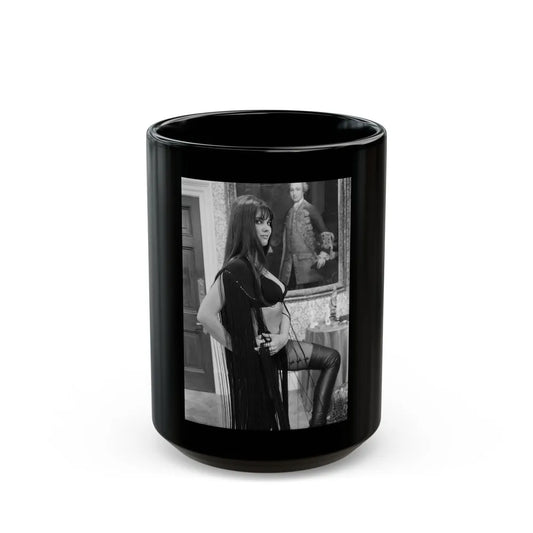 Caroline Munro #196 (Vintage Female Icon) Black Coffee Mug-15oz-Go Mug Yourself