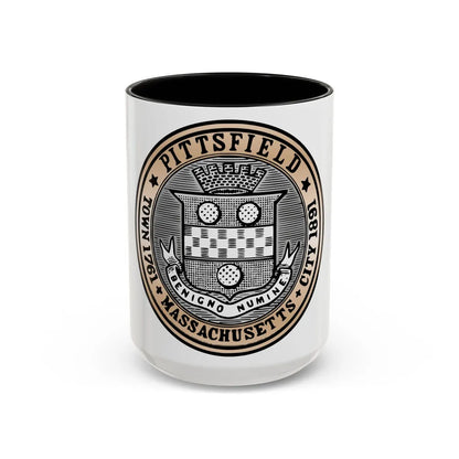 Seal of Pittsfield Massachusetts - Accent Coffee Mug-15oz-Black-Go Mug Yourself