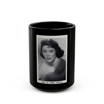 Jill St. John #337 - 1 Small B&W Glamour Portrait on Page 21 from DE LACH Dutch Dutch Movie Star Magzine 4-24-1959 (Vintage Female Icon) Black Coffee Mug-15oz-Go Mug Yourself