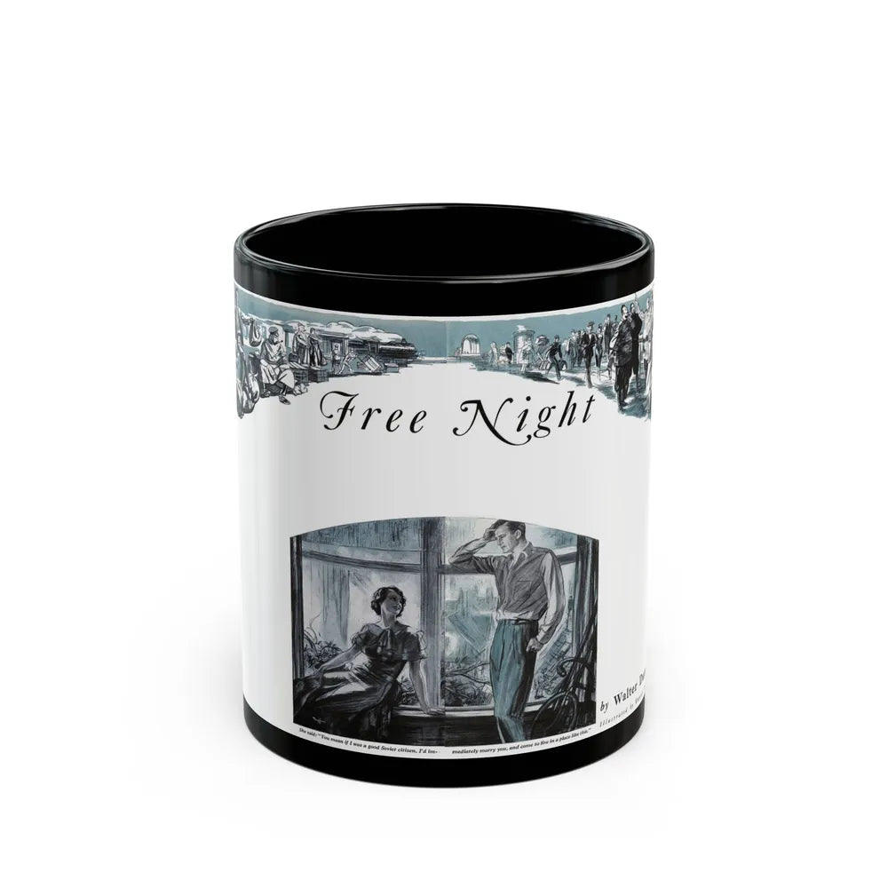 Free Night (1), Redbook, December 1934 - Black Coffee Mug-11oz-Go Mug Yourself