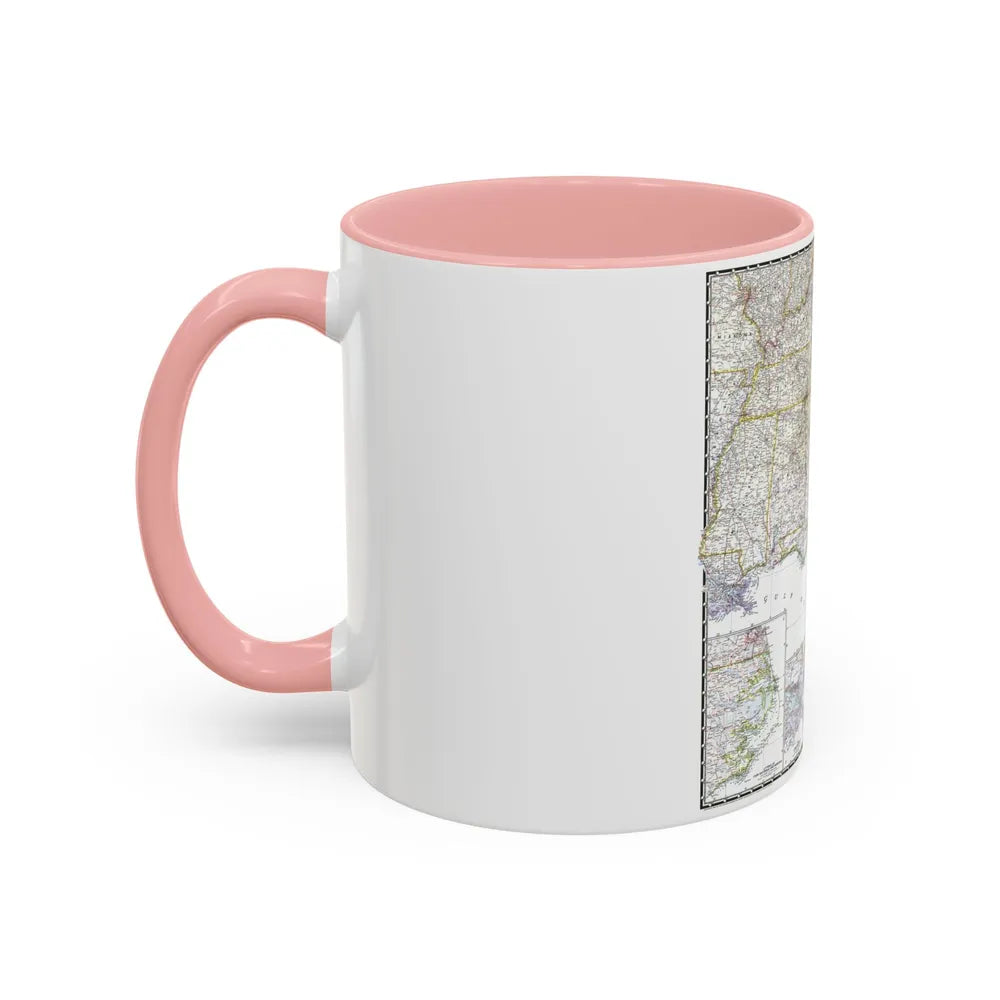 USA - Southeastern (1947) (Map) Accent Coffee Mug-Go Mug Yourself