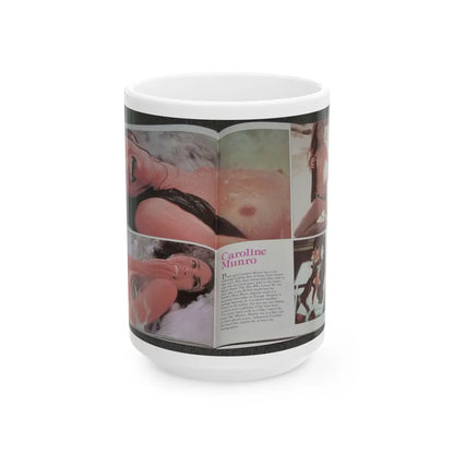 Caroline Munro #150 - Celebrity Skin '84 Topless Spread (Vintage Female Icon) White Coffee Mug-15oz-Go Mug Yourself