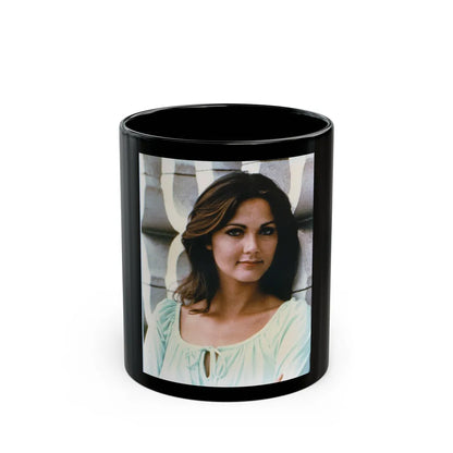 Lynda Carter #239 (Vintage Female Icon) Black Coffee Mug-11oz-Go Mug Yourself