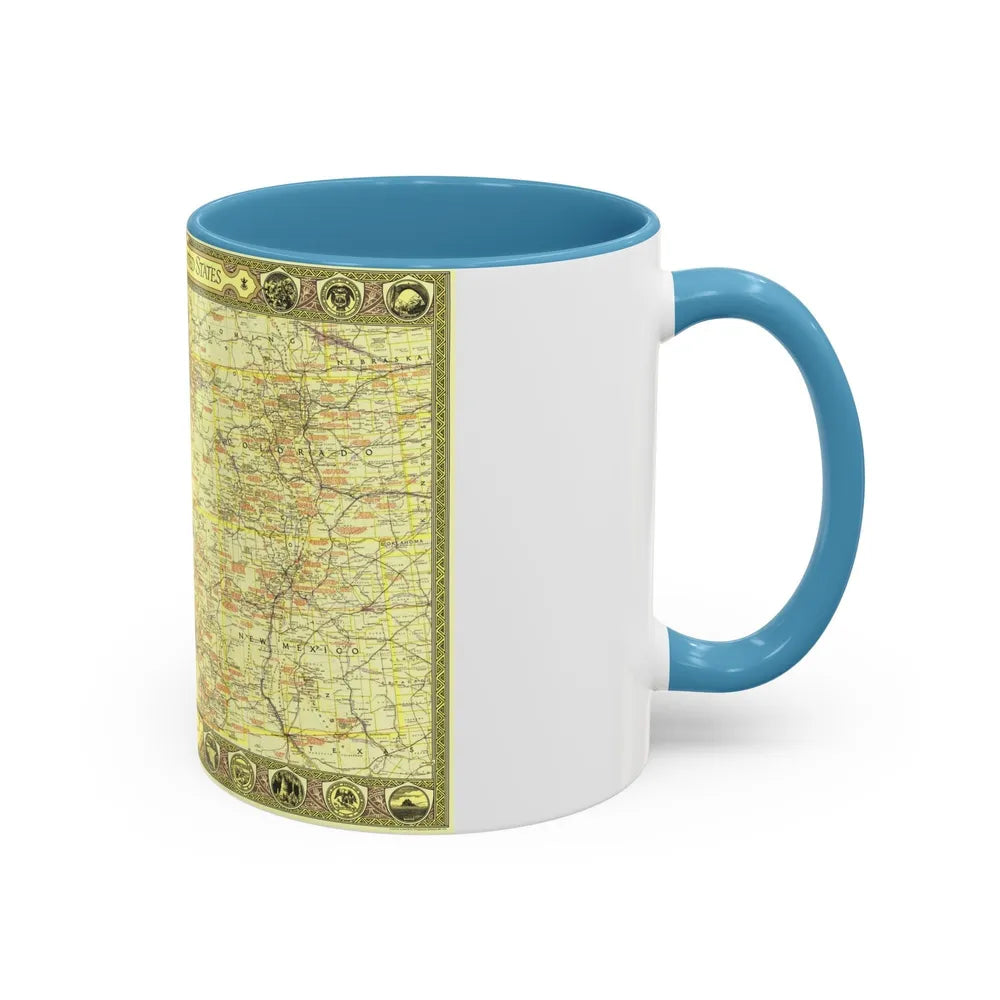 USA - Southwestern (1940) (Map) Accent Coffee Mug-Go Mug Yourself