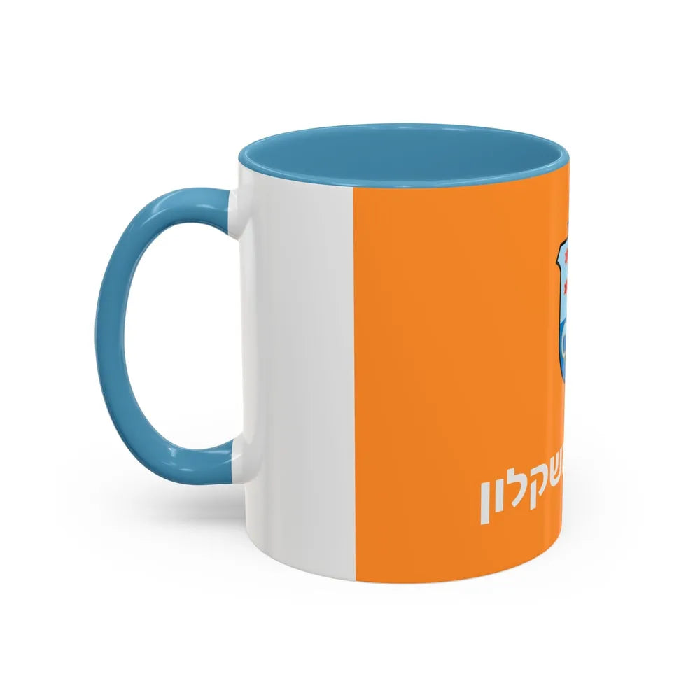 Flag of Ashkelon Israel - Accent Coffee Mug-Go Mug Yourself