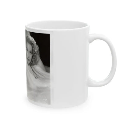 Lori Nelson #230 - Negative Struck 80's or 90's Re-Print 8x10 1950's B&W of Upper Body Glamour Photo (Vintage Female Icon) White Coffee Mug-Go Mug Yourself