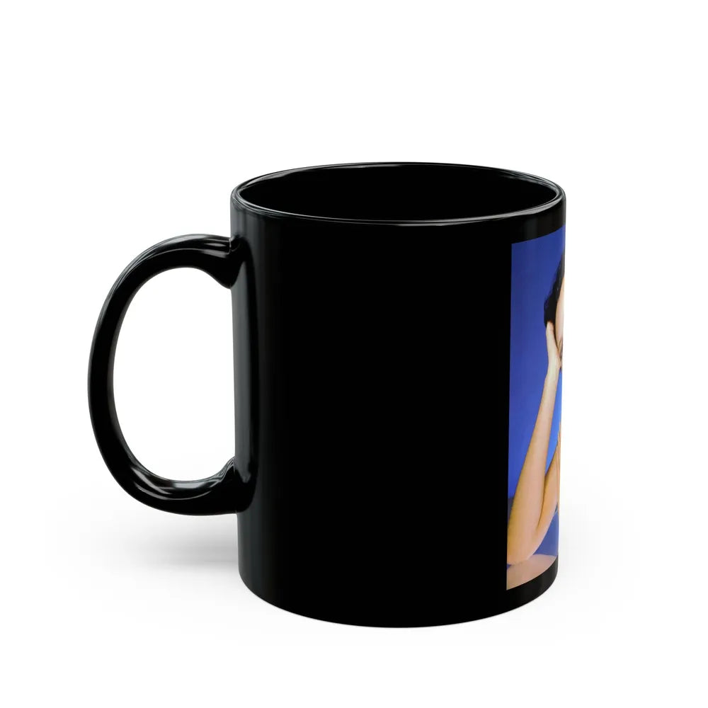 Barbara Carrera #103 (Vintage Female Icon) Black Coffee Mug-Go Mug Yourself