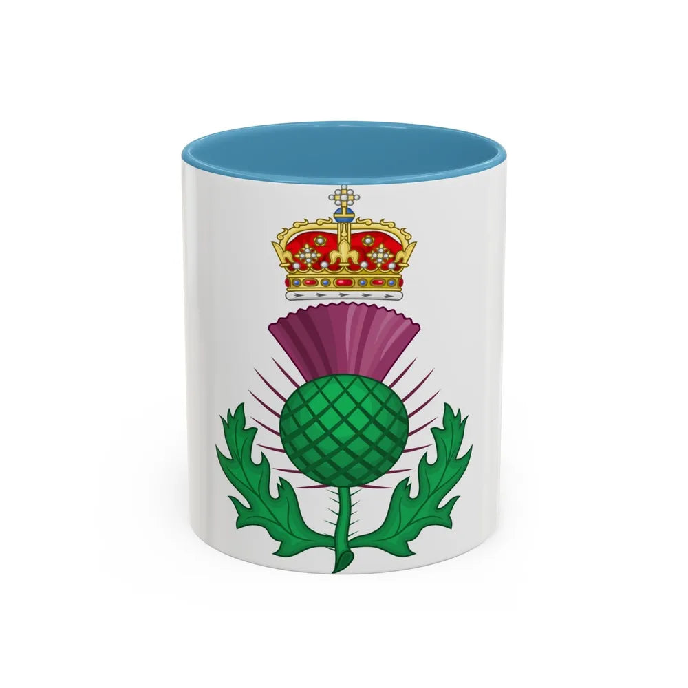 Thistle Royal Badge of Scotland - Accent Coffee Mug-11oz-Light Blue-Go Mug Yourself