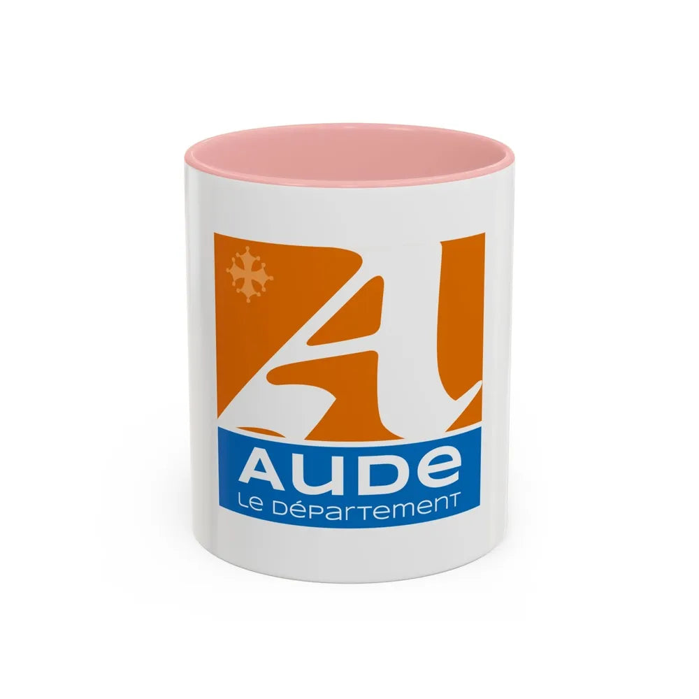 Flag of Aude France - Accent Coffee Mug-11oz-Pink-Go Mug Yourself