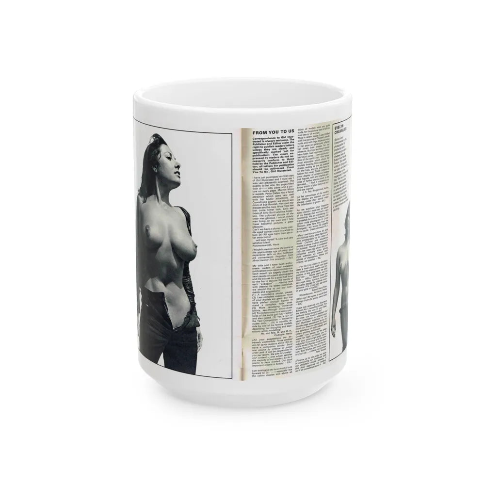 June Palmer #139 - Topless Magazine Spread (Vintage Female Icon) White Coffee Mug-15oz-Go Mug Yourself