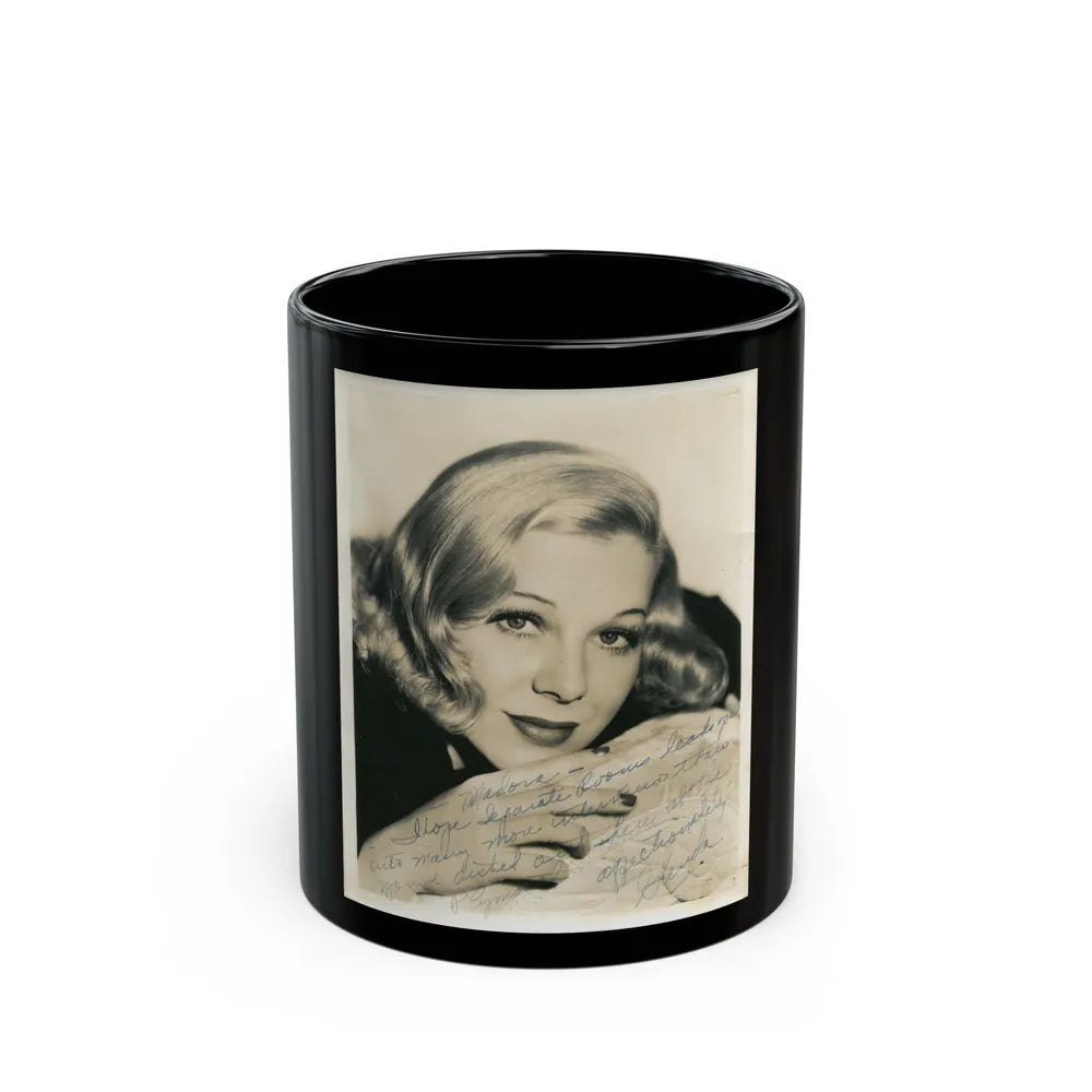 Glenda Farrell #28 (Vintage Female Icon) Black Coffee Mug-11oz-Go Mug Yourself