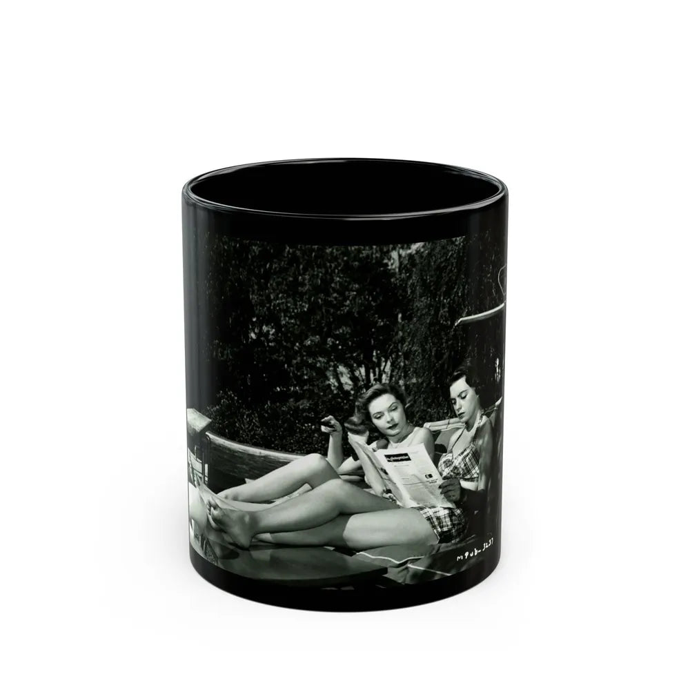 Faith Domergue #222 (Vintage Female Icon) Black Coffee Mug-11oz-Go Mug Yourself