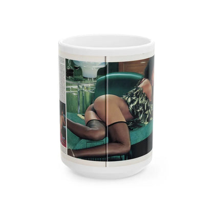 Ola Ray #135 - [Pages 88 & 89] Ola Playboy Spread Pages 2 & 3 of 5 from Playboy Mag. May '84 (Vintage Female Icon) White Coffee Mug-15oz-Go Mug Yourself