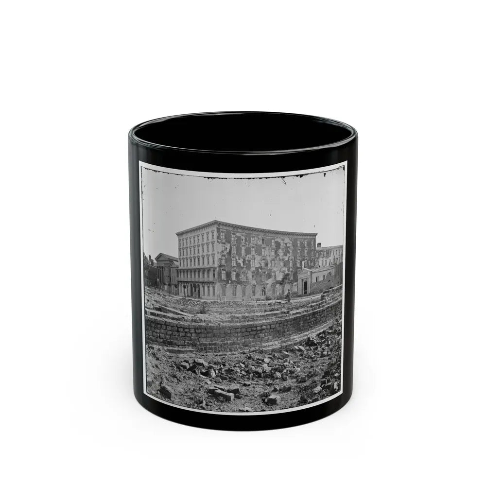 Charleston, S.C. The Fire-Scarred Mills House; Hibernian Hall At Left (U.S. Civil War) Black Coffee Mug-11oz-Go Mug Yourself