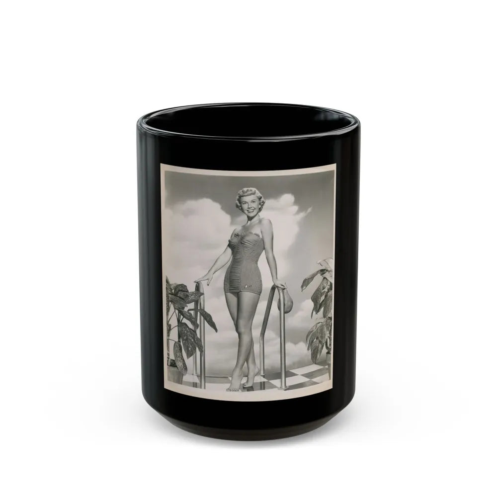 Doris Day #104 (Vintage Female Icon) Black Coffee Mug-15oz-Go Mug Yourself