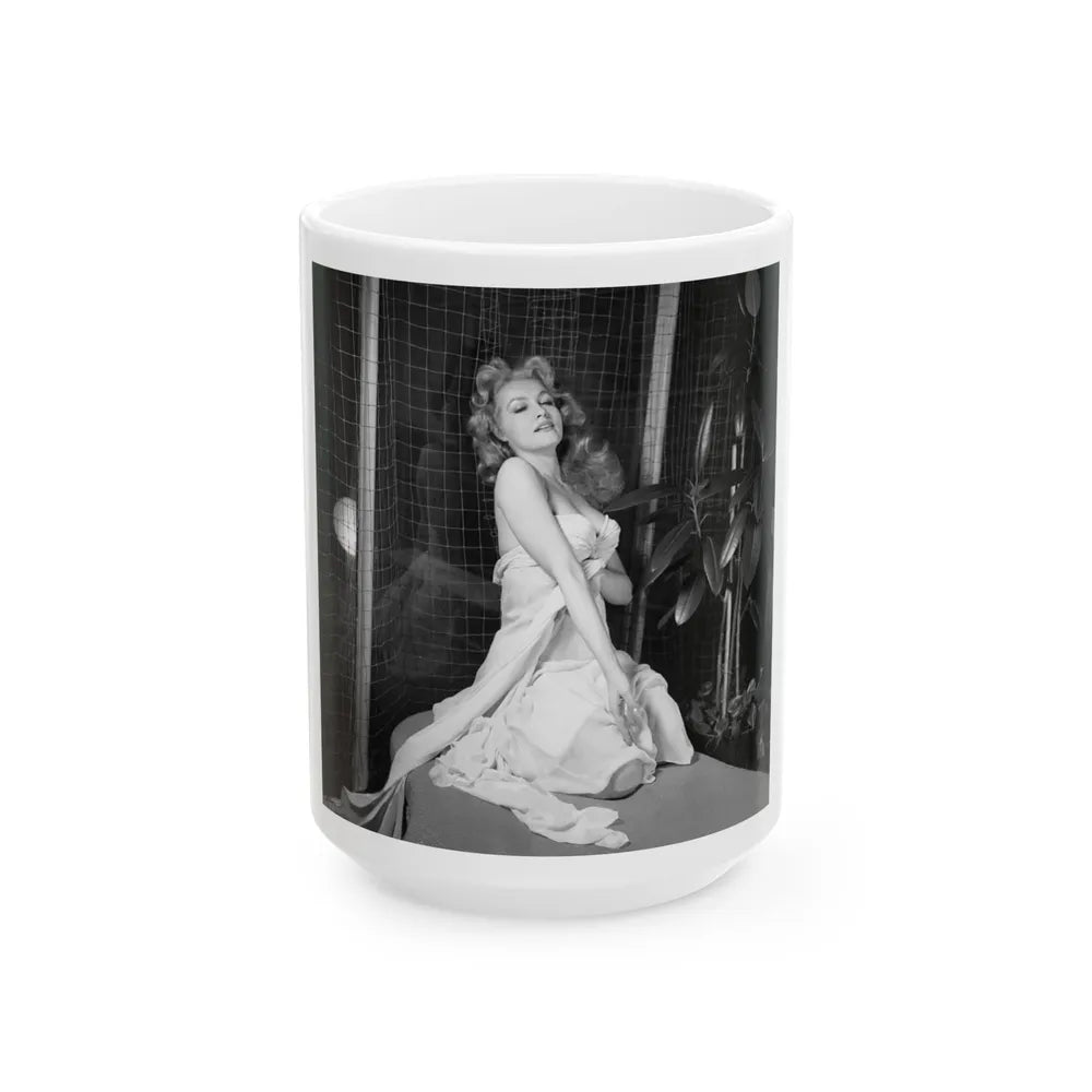 Julie Newmar #325 (Vintage Female Icon) White Coffee Mug-15oz-Go Mug Yourself