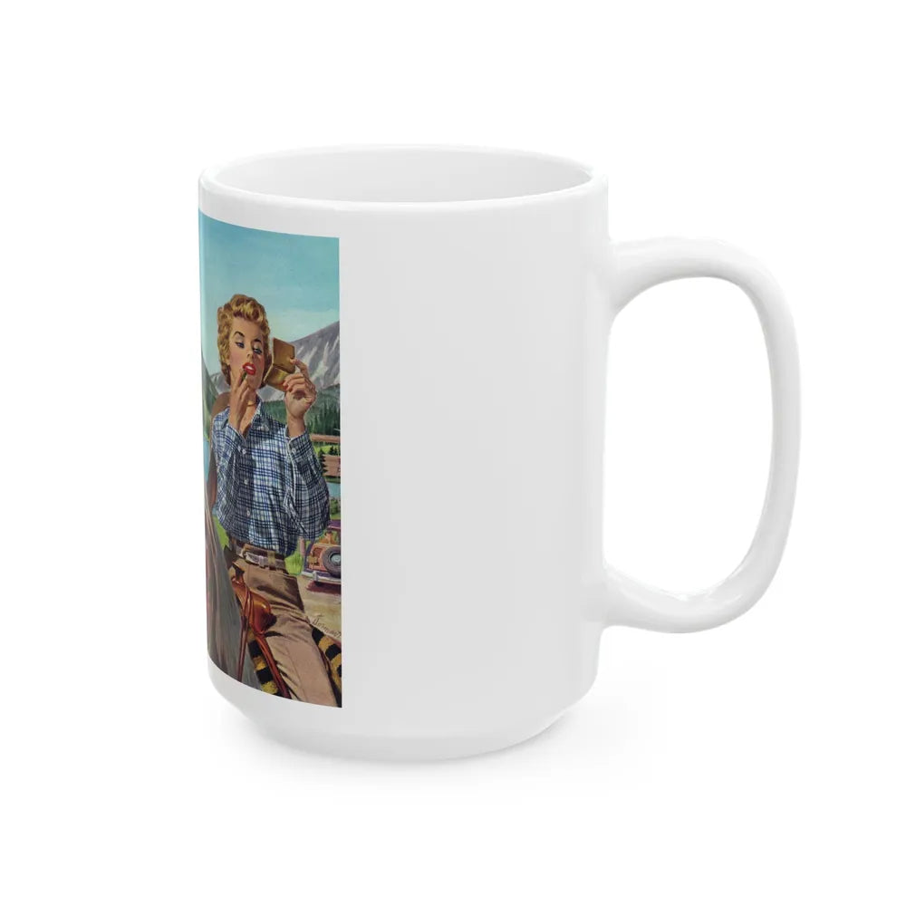 Dude Ranch, Arrow advertisement, 1954 - White Coffee Mug-Go Mug Yourself