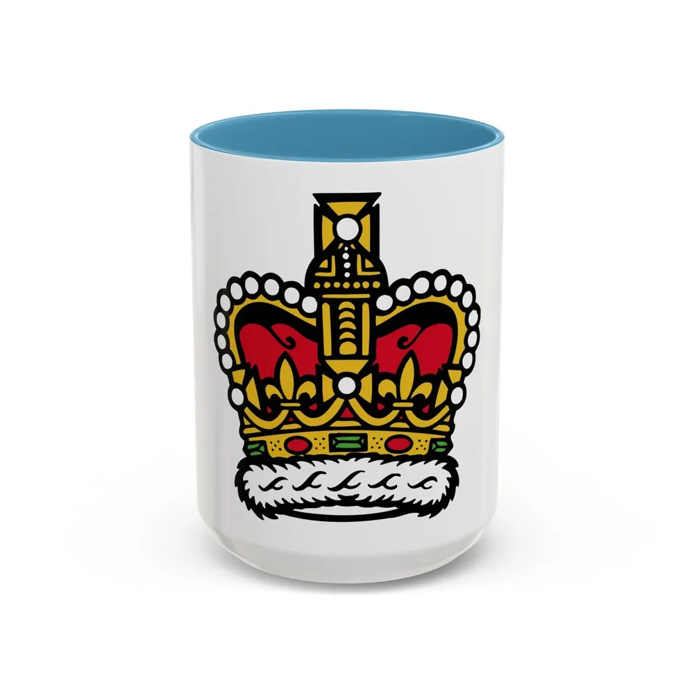 Canadian Crown - Accent Coffee Mug-15oz-Light Blue-Go Mug Yourself