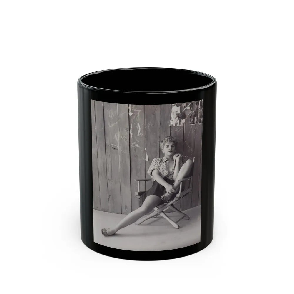 Barbara Nichols #350 (Vintage Female Icon) Black Coffee Mug-11oz-Go Mug Yourself