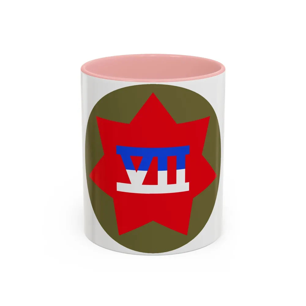 VII Corps (U.S. Army) Accent Coffee Mug-11oz-Pink-Go Mug Yourself