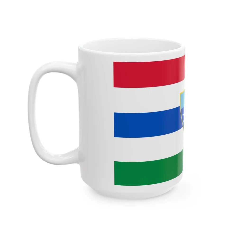 Flag of Herzegovina Neretva Canton Bosnia and Herzegovina - White Coffee Mug-Go Mug Yourself