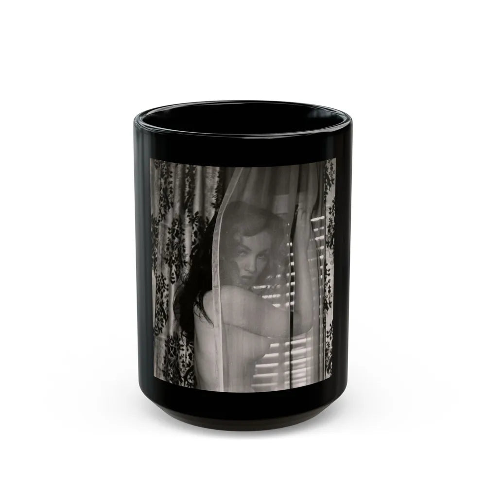 Julie Newmar #630 (Vintage Female Icon) Black Coffee Mug-15oz-Go Mug Yourself