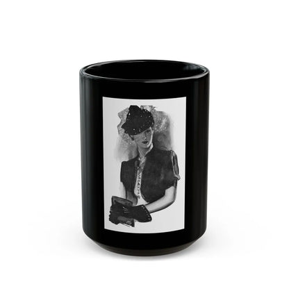 French Model by Sylvia Thompson, Britannia And Eve magazine, 1939 (2) - Black Coffee Mug-15oz-Go Mug Yourself