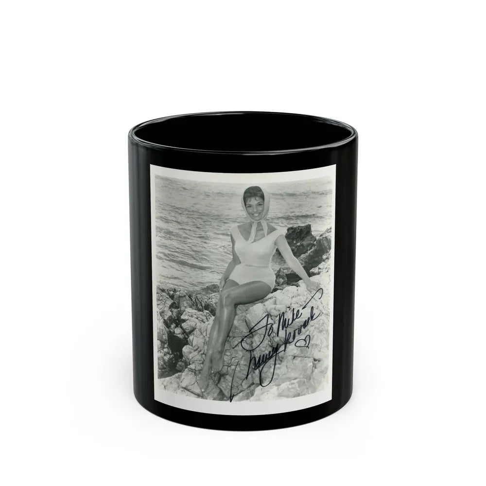 Nancy Kovack #11 (Vintage Female Icon) Black Coffee Mug-11oz-Go Mug Yourself