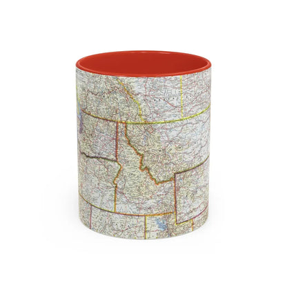 USA - Northwestern (1960) (Map) Accent Coffee Mug-11oz-Red-Go Mug Yourself