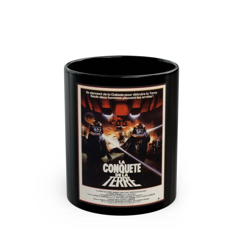 CONQUEST OF THE EARTH 1980 Movie Poster - Black Coffee Mug-11oz-Go Mug Yourself