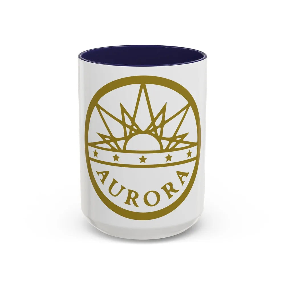 Seal of Aurora Colorado - Accent Coffee Mug-15oz-Navy-Go Mug Yourself