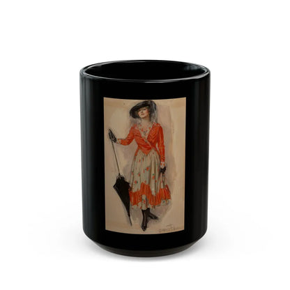 Crossed Wires, American Magazine story interior illustration - Black Coffee Mug-15oz-Go Mug Yourself