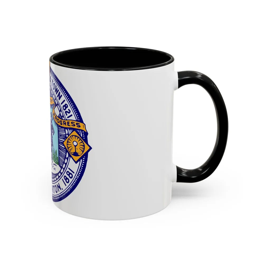 Seal of Brockton Massachusetts - Accent Coffee Mug-Go Mug Yourself