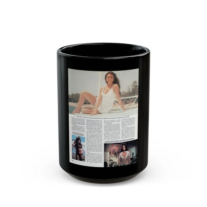 Caroline Munro #251 - Femme Fatales Fall 1992 (Vintage Female Icon) Black Coffee Mug-15oz-Go Mug Yourself