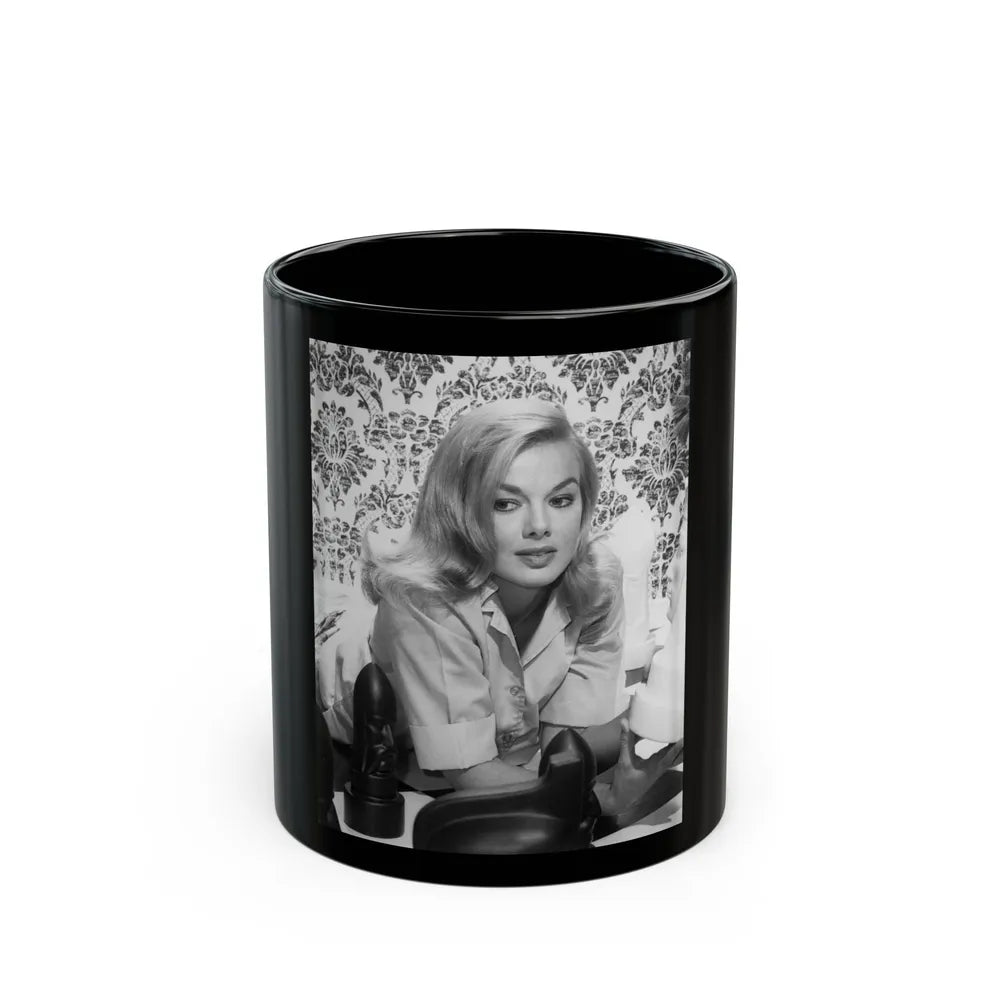 Leslie Parrish #242 (Vintage Female Icon) Black Coffee Mug-11oz-Go Mug Yourself