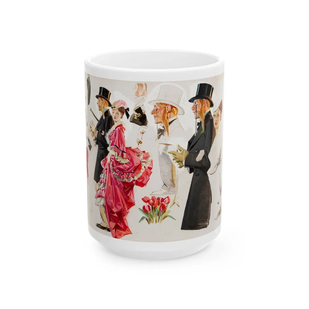 Easter Promenade, The Saturday Evening Post cover study, 1932 - White Coffee Mug-15oz-Go Mug Yourself