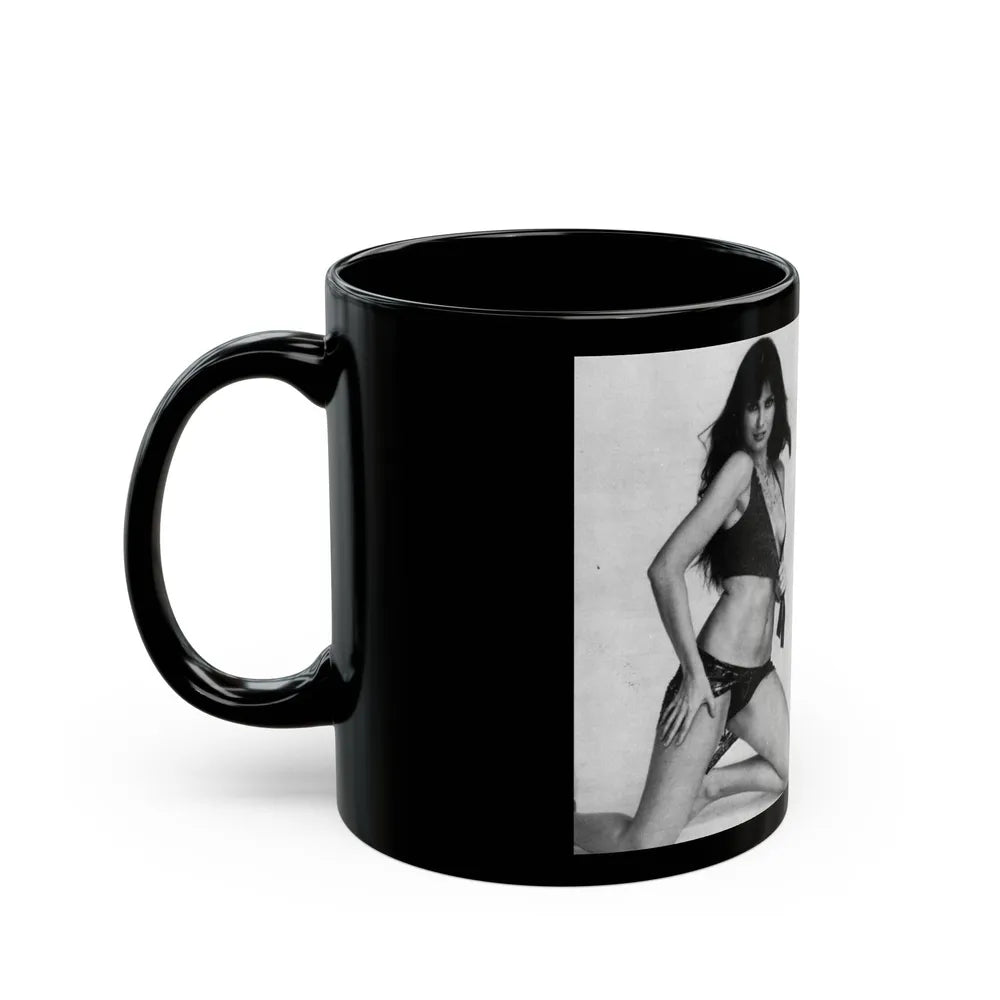 Caroline Munro #219 (Vintage Female Icon) Black Coffee Mug-Go Mug Yourself