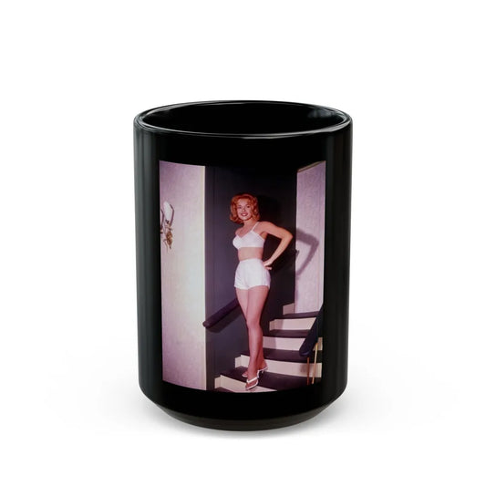 Leslie Parrish #86 (Vintage Female Icon) Black Coffee Mug-15oz-Go Mug Yourself