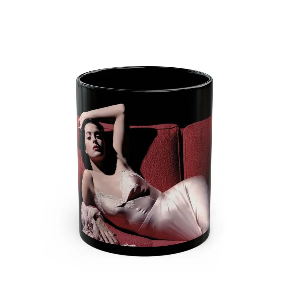 Faith Domergue #141 (Vintage Female Icon) Black Coffee Mug-11oz-Go Mug Yourself