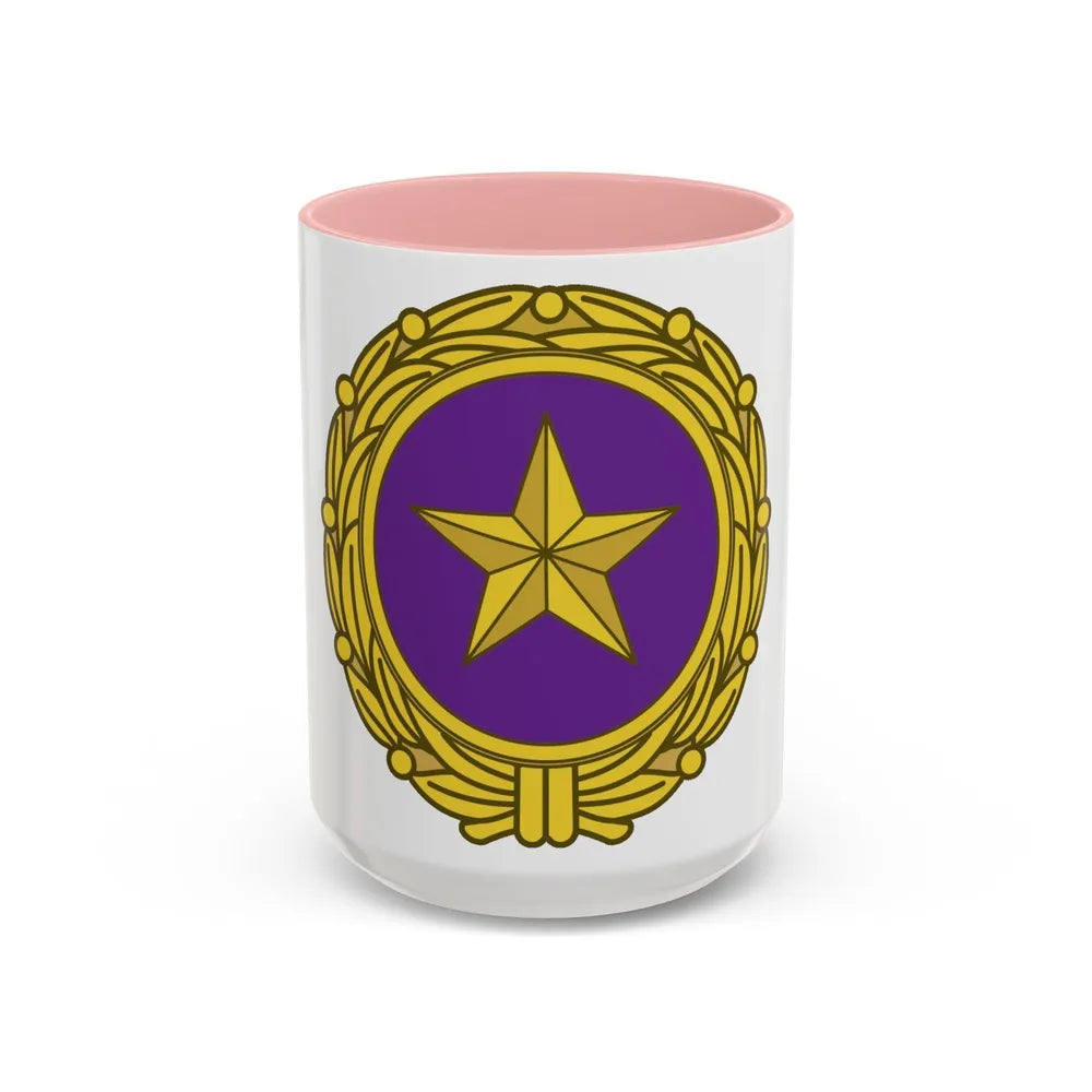 Gold Star Lapel (U.S. Army) Accent Coffee Mug-15oz-Pink-Go Mug Yourself