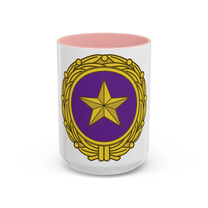 Gold Star Lapel (U.S. Army) Accent Coffee Mug-15oz-Pink-Go Mug Yourself