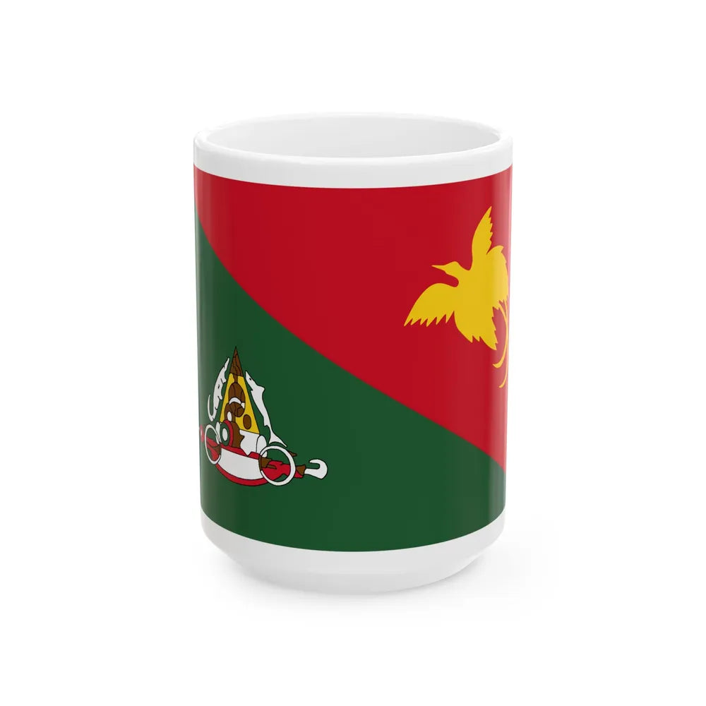 Flag of East Sepik Papa New Guinea - White Coffee Mug-15oz-Go Mug Yourself