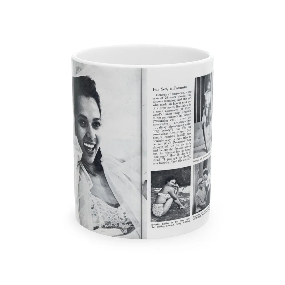 Dorothy Dandridge #99 - Pages 5 & 6 of 8 Featuring, Dorothy with, 4 B&W Photos & Article from Pageant Digest Mag. June '55 (Vintage Female Icon) White Coffee Mug-11oz-Go Mug Yourself