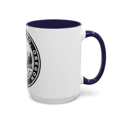 Seal of Portland Oregon - Accent Coffee Mug-Go Mug Yourself