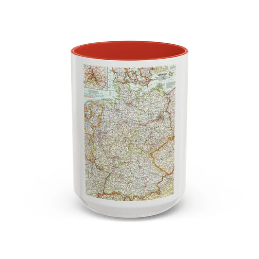 Germany (1959) (Map) Accent Coffee Mug-15oz-Red-Go Mug Yourself