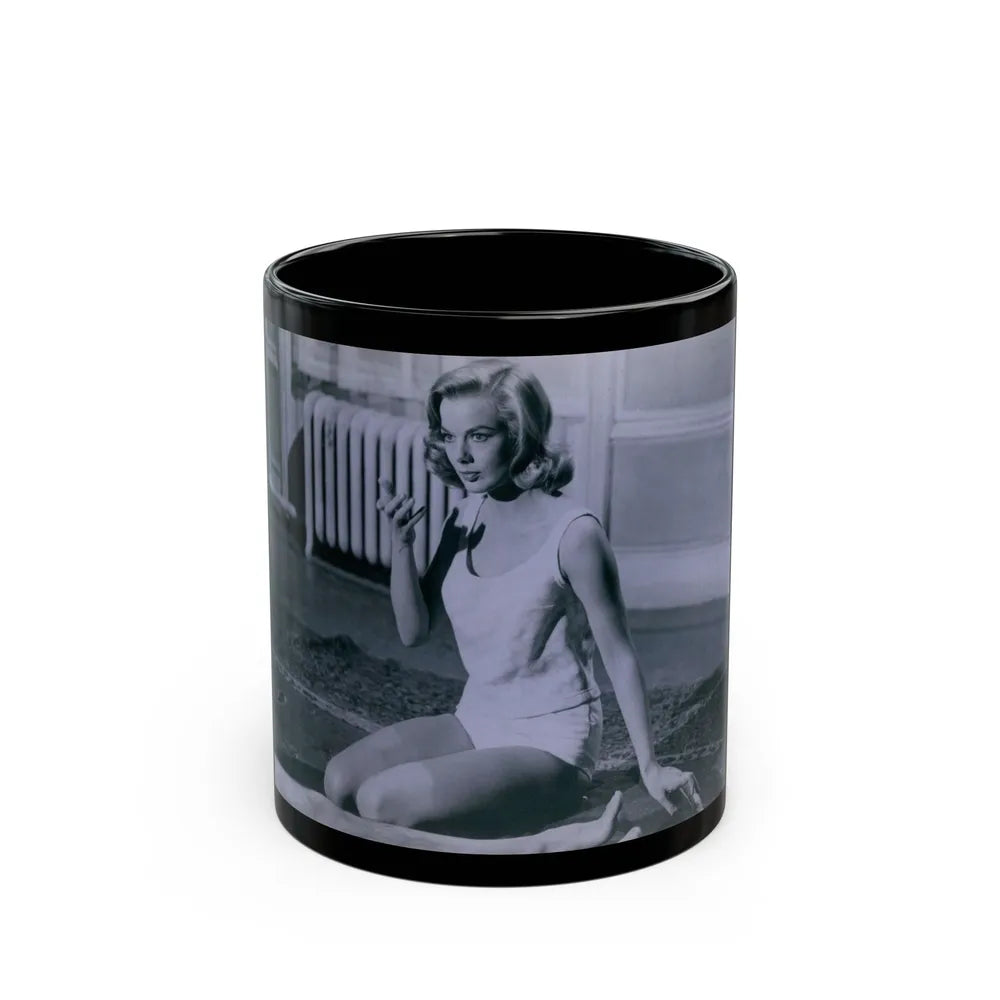 Leslie Parrish #182 (Vintage Female Icon) Black Coffee Mug-11oz-Go Mug Yourself