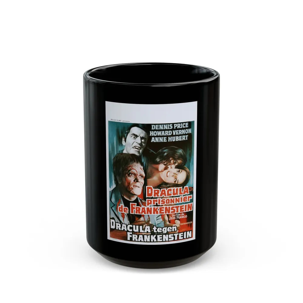 DRACULA, PRISONER OF FRANKENSTEIN (BELGIAN) 1972 Movie Poster - Black Coffee Mug-15oz-Go Mug Yourself