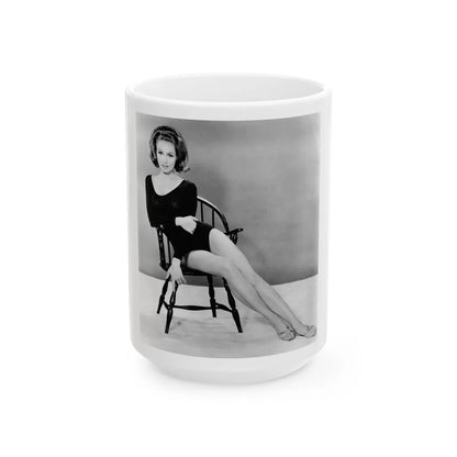 Julie Newmar #35 (Vintage Female Icon) White Coffee Mug-15oz-Go Mug Yourself