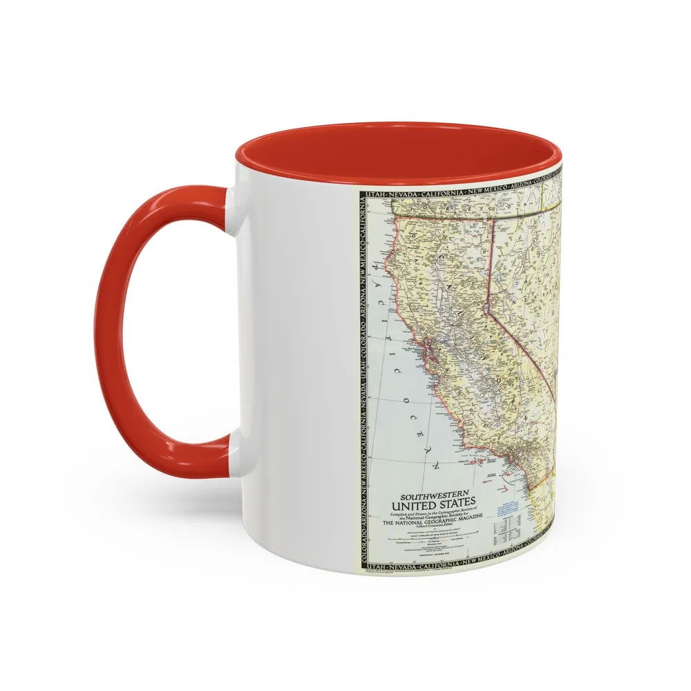 USA - Southwestern (1948) (Map) Accent Coffee Mug-Go Mug Yourself